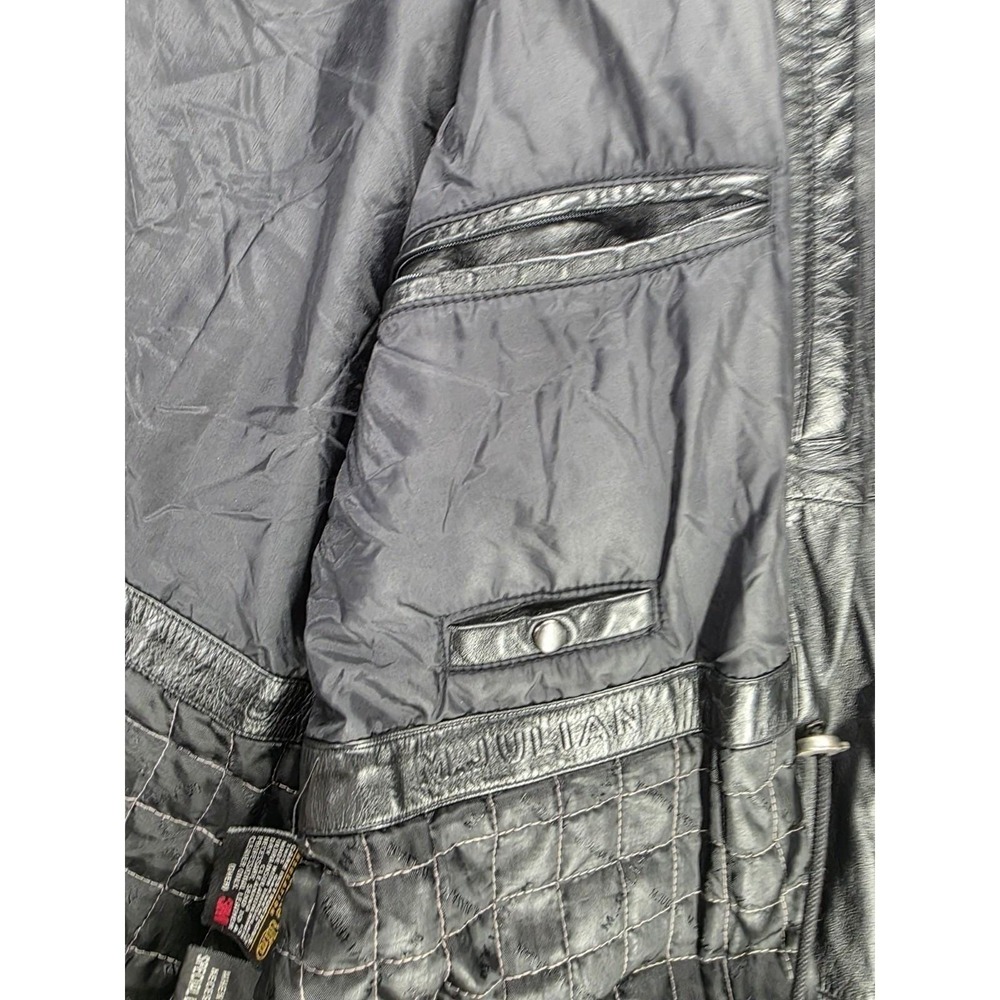 M Julian x Wilsons Leather Men Leather Trench Coat Black Vintage Y2K Gorpcore - Picture 8 of 16